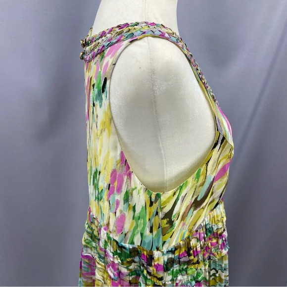 Anthropologie Leifsdottir rainbow confetti silk ruffle sleeveless Shift dress 4 - Picture 4 of 11